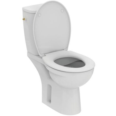 Porcher – Pack WC sur pied Ulysse – Ensemble complet avec abattant frein de chute – Dimensions 66 x 36,5 cm – Modèle sans bride