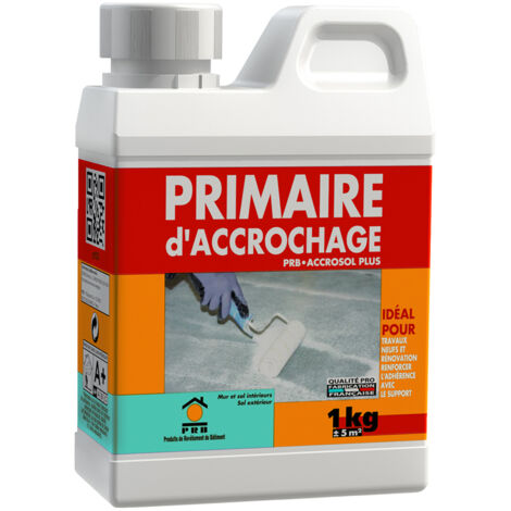 Primaire d'adhérence en aérosol 1kg – Pour béton, chapes fluides et anciennes peintures – Application intérieure/extérieure – Consommation 150-300g/m² – PRB (1/3)
