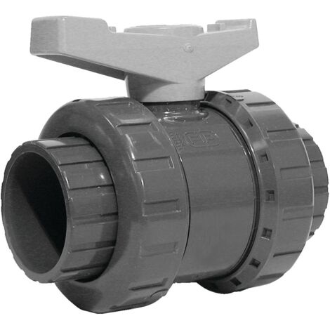 Vanne à boisseau sphérique PVC pression FF à coller Ø25 mm – Étanchéité optimale pour plomberie et irrigation – Installation facile avec colle PVC – Aliaxis