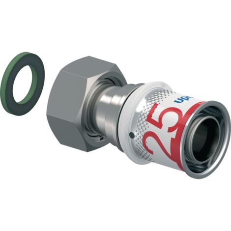 Uponor – Raccord à sertir écrou libre 25-20x27 – Raccord laiton fileté plomberie – Pour tubes multicouche – Bague de repérage diamètre