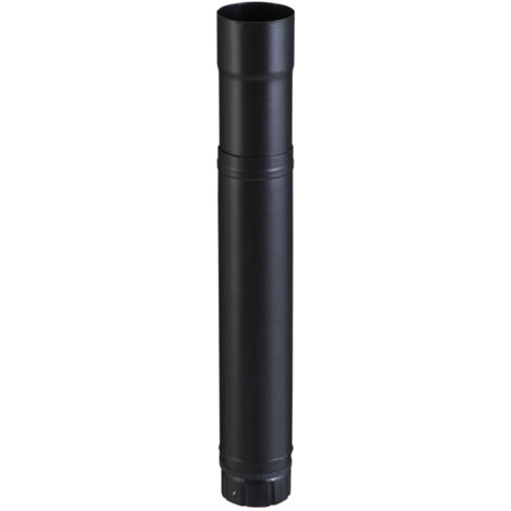 Poujoulat – Élément émail réglable noir 510-860mm DN80 – Conduit de fumée pour installations flexibles – Résistant aux températures élevées - dn80mm