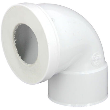 Nicoll – Pipe WC coudée 90ø courte 85/107-100 – PVC blanc – Joint élastomère – Raccord de robinetterie pour espaces confinés