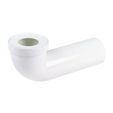Nicoll – Pipe longue pour WC 100 mm – Longueur 350 mm – PVC blanc avec joint élastomère – Raccordement à angle 90° - 1pipunic