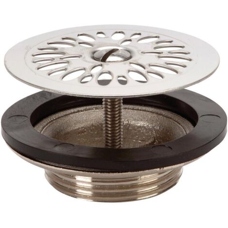 Nicoll – Bonde de lavabo 501026 – Grille Ø55 mm en inox – Sortie G 1 1/4'' – Débit 50 L/min – Hauteur 60 mm pour drainage optimal - L2262-501026 (1/3)