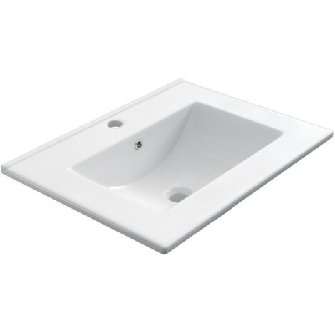 Plan vasque céramique 70cm – Vasque à poser en céramique – Finition élégante et durable – Compatible meubles 70cm – Anconetti