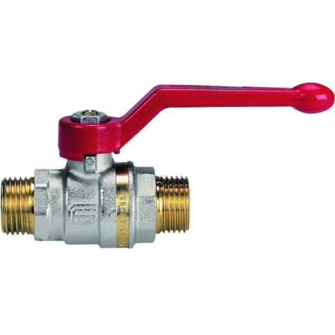 Robinet boisseau sphérique laiton bague MM poignée alu 15x21 PN 40 (1/2)