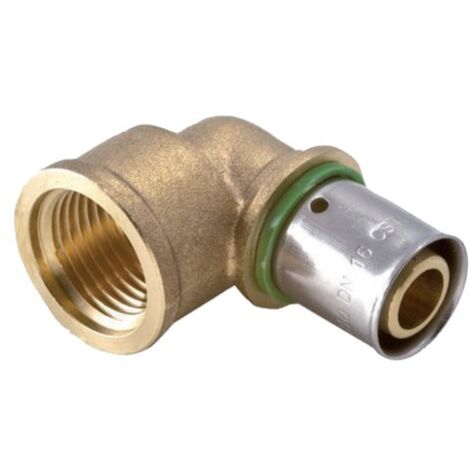 Raccord à sertir pour PER coude 90° à visser F 15x21 16