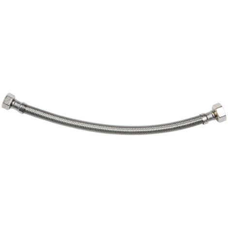 Flexible sanitaire 80cm FF 15x21 DN8 tresse/douille inox 1p