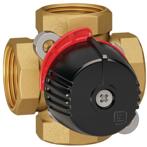 Thermador – Vanne chauffage central laiton 4 voies femelle 1' – Raccordement 26x34 – Pression max 10 bar – Température service max 110°C