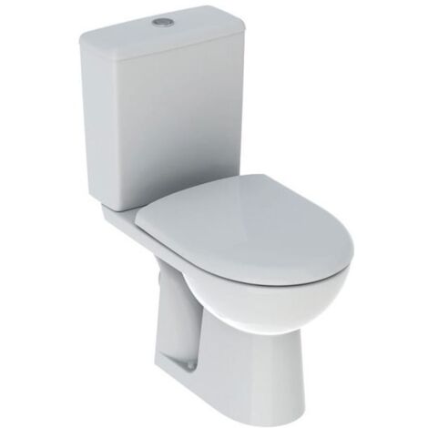 Geberit – Pack WC au sol Renova – Cuvette Rimfree sans bride – Sortie horizontale – Réservoir réversible 6l – Abattant en duroplast (1/8)