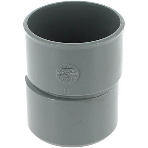 Nicoll – Réduction extérieure excentrée mâle Ø80 – femelle Ø75 – PVC lisse pour évacuation – Classement feu NF-M1