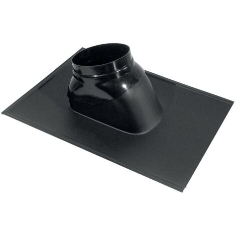 Ubbink – Solin de toit noir en ardoise pour pentes 25-45° – Diamètre 60/100 mm et 80/125 mm – Étanchéité optimale – 445 x 335 mm