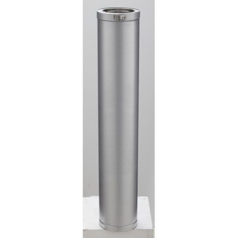 Poujoulat – Élément droit conduit de fumée Therminox ZI 115 cm – Double paroi isolée – Diamètre 150 mm pour appareils chauffage (1/2)