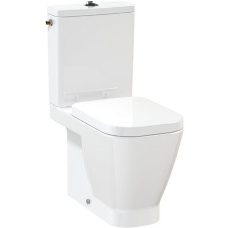 Pack WC suspendu sans bride – Sortie duale – Réservoir attenant 3/6L – Abattant en duroplast avec fermeture ralentie – Largeur 36.5 cm – Anconetti (1/2)