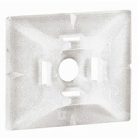 Legrand – Embase adhésive incolore 25 x 30 mm – Fixation par vis Ø4 mm – Lot de 100 – Compatible colliers largeur 4,6 mm