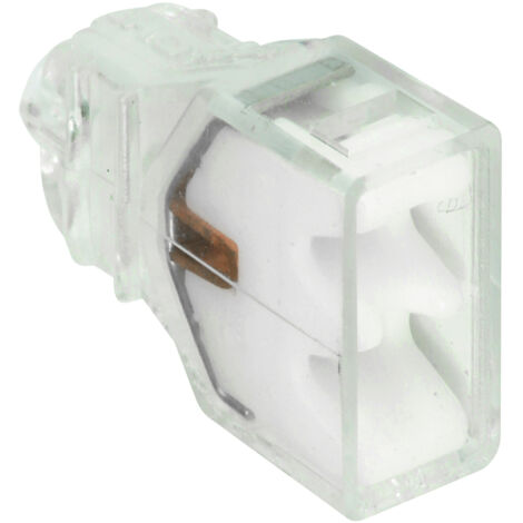 Bornes de connexion rapide pour fil électrique FastLock Blanc - 2 entrées - pot de 100pcs (1/5)