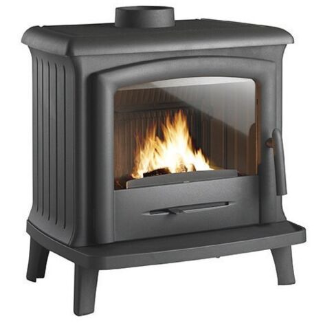 Invicta – Poêle à bois fonte NORIK 6kW – Combustion prolongée 8h – Système vitre propre – Origine France Garantie – Évacuation des fumées dessus/arrière