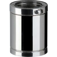 Poujoulat – Élément therminox réglable ti-316 haute température 35-45 cm – Conduit de fumée pour espaces confinés – Résistant à la corrosion