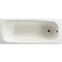Roca – Baignoire simple acier émaillé 140x70 – 2 trous robinetterie – Pieds métal à visser – Fond lisse pour installation facile