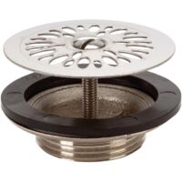 Nicoll – Bonde de lavabo en laiton avec grille inox – Diamètre Ø55mm – Sortie G 1 1/4 – Hauteur 60mm – Mécanisme de bonde fiable