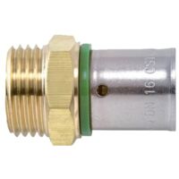 Raccord à sertir pour PER droit à visser M 16-20x27