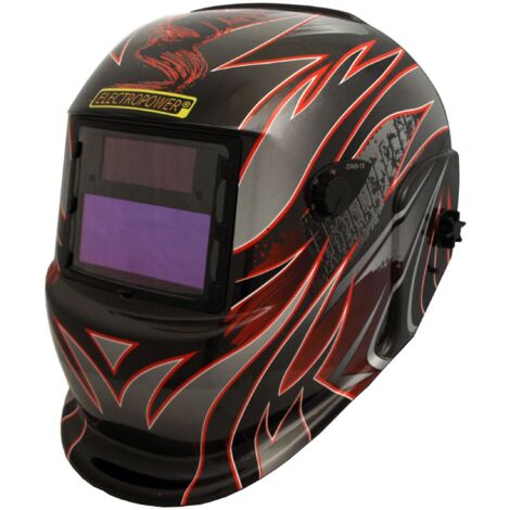 Masque de soudage - cagoule de soudure électronique motif FLAMME ELECTROPOWER (1/4)