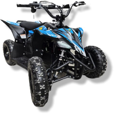 Electropower – Mini quad électrique 1000W bleu – Pour enfants 4-10 ans – Vitesse max 30 km/h – Freins à disque avant et arrière – Autonomie jusqu'à 19 km
