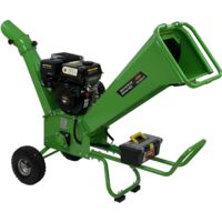 Greenwood – Broyeur de végétaux thermique 7cv – Rotor 2 lames – Diamètre de coupe 60 mm – Rendement 500 à 2000 Kg/h – Sécurité anti-basculement