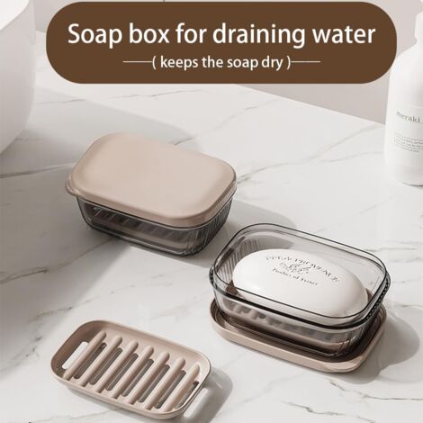 Jabonera De Viaje Con Tapa, Jabonera Portátil Para Ducha, 2 Piezas Azul Rosa 95990210