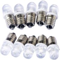 Ahlsen Pack de 10 bombillas LED puntuales E10 de 12 V, blanco cálido