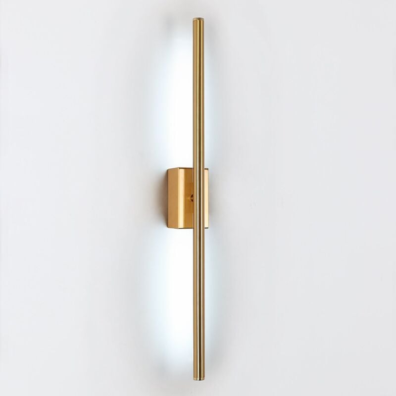 Applique Murale Intérieure, Lampe Murale LED Minimaliste Moderne 8W Appliques Dorées à Longue Bande Simple, Lumière Blanche 6000K, Convient pour Chambre, Salon, Allée