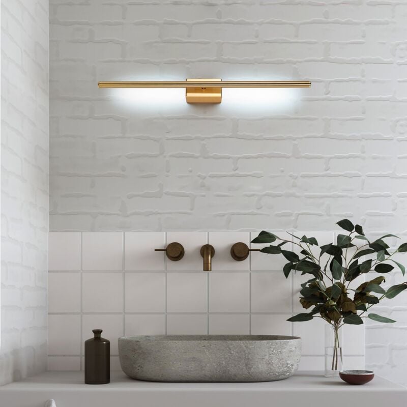 Applique Murale Intérieure, Lampe Murale LED Minimaliste Moderne 8W Appliques Dorées à Longue Bande Simple, Lumière Blanche 6000K, Convient pour Chambre, Salon, Allée 3