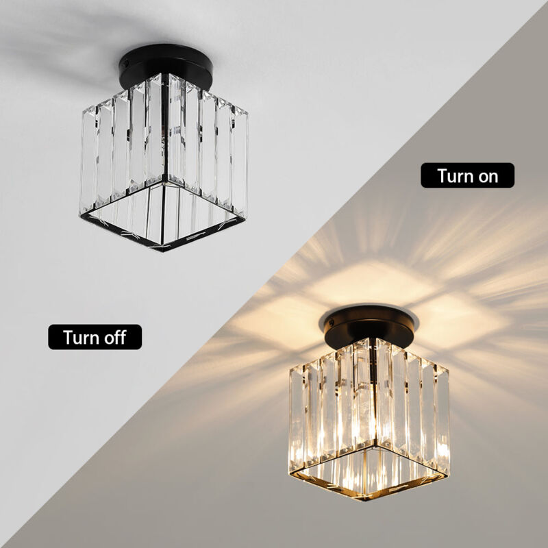 Plafonnier Contemporain En Cristal, Petits Cristaux De Lustre Pour Couloir Espace De Vie Et Cuisine 95925532