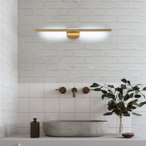 Applique Murale Intérieure, Lampe Murale LED Minimaliste Moderne 8W Appliques Dorées à Longue Bande Simple, Lumière Blanche 6000K, Convient pour Chambre, Salon, Allée