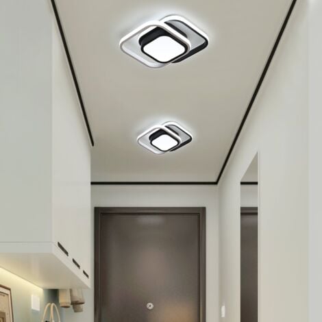 GOECO Plafonnier LED Moderne, 32W Lampe de Plafond, Luminaire Plafonnier 2500lm pour Salon, Chambre, Cuisine, Couloir (Noir) Lumière Blanche Froide 6000K