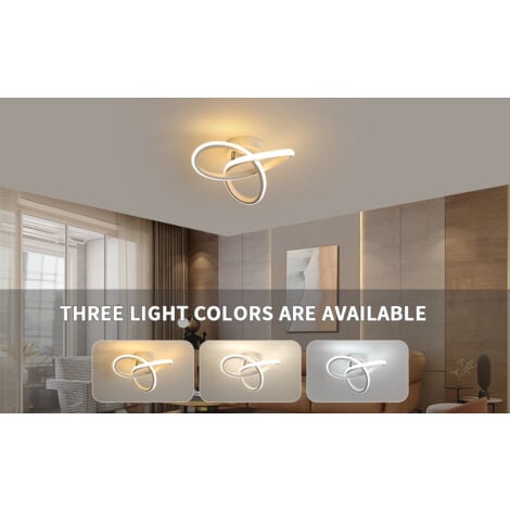 GOECO Plafonnier Led Dimmable 20W Moderne Lampe de Plafond Dimmable 3000K/4000K/6000K Pour Cuisine Salle à Manger Chambre Couloir Entrée Balcon Blanc