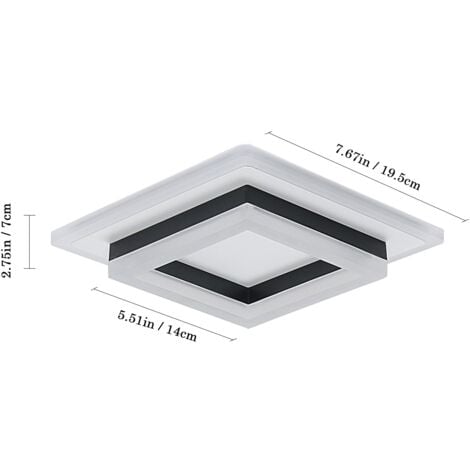 GOECO Plafonnier Led Carré 24W, Lampe de Plafond en Acrylique, Luminaire Plafonnier LED Moderne pour Salon, Chambre, Cuisine, Couloir 6000K