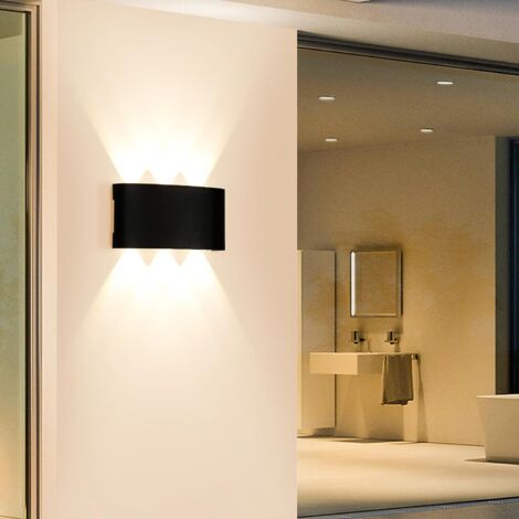 GOECO Applique Murale LED Extérieur/Intérieur - IP65 Étanche - 17cm - Blanc Chaud 3000K - Éclairage Moderne Up/Down - Salon, Chambre, Salle de Bain