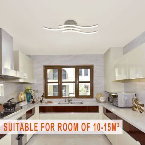 GOECO Plafonnier LED, Suspension Luminaire en forme de vague, LED intégrées 18W 1600 Lumen, lustre moderne pour salon ou cuisine, 220V IP20 lumière blanche neutre 4000K