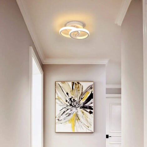 Plafonnier LED, plafonniers design en anneau, 2 panneaux LED intégrés, 22W, lumière blanc chaud 3000K