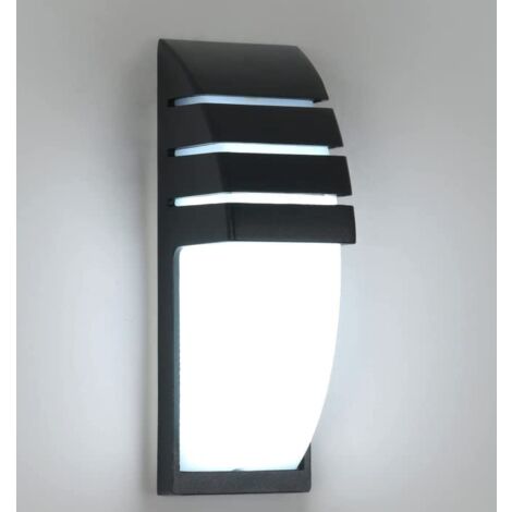 GOECO Applique Murale Interieur/Exterieur, Noir 12W  Blanc Froid 6000K , IP65 Imperméable Lampe Murale Exterieur pour Cour, Jardin, Terrasse, Proche, Patio