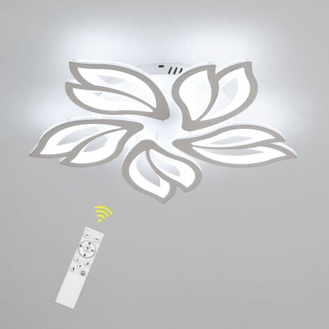 Plafonnier LED Dimmable, Creative Fleur de Forme Lampe de Plafond Moderne Lustres LED, Luminaire Plafonnier Design de Pétale pour Salon, Chambre, Couloir, Salle à Manger, Cuisine Blanc
