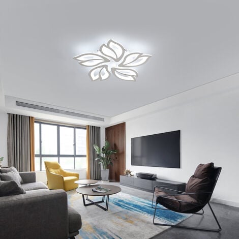 Plafonnier LED Dimmable, Creative Fleur de Forme Lampe de Plafond Moderne Lustres LED, Luminaire Plafonnier Design de Pétale pour Salon, Chambre, Couloir, Salle à Manger, Cuisine Blanc