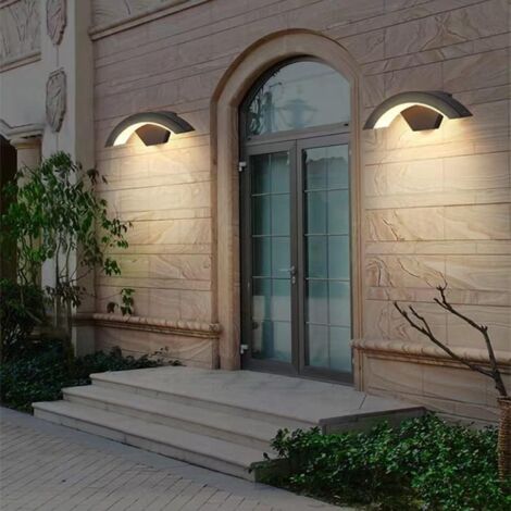 GOECO Applique Murale LED Extérieur Intérieur 24W IP54 Lumière Chaude 3000K Métal