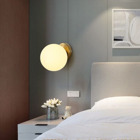 GOECO Applique Murale Moderne, Plafonniers Luminaires E27 en verre, Lampe Murale Interieur pour étude, allée, vestiaire
