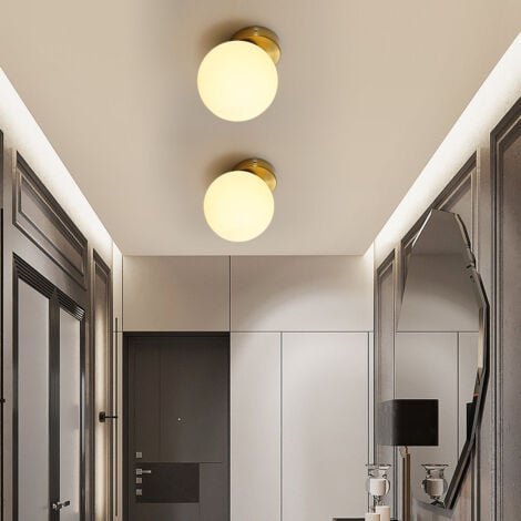 GOECO Applique Murale Moderne, Plafonniers Luminaires E27 en verre, Lampe Murale Interieur pour étude, allée, vestiaire