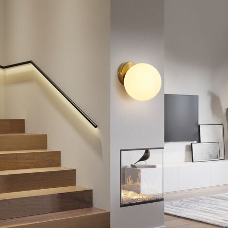 GOECO Applique Murale Moderne, Plafonniers Luminaires E27 en verre, Lampe Murale Interieur pour étude, allée, vestiaire