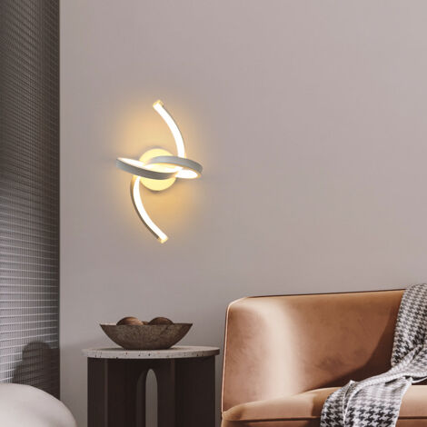 GOECO Applique Murale Interieur, 16W Appliques LED Design Courbe, Lampe Murale Moderne en Acryliquel pour Chambre, Salon, Hôtel, Escalier, Allée, Blanc Couleur, lumière blanche chaude
