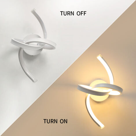 GOECO Applique Murale Interieur, 16W Appliques LED Design Courbe, Lampe Murale Moderne en Acryliquel pour Chambre, Salon, Hôtel, Escalier, Allée, Blanc Couleur, lumière blanche chaude