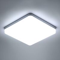 Goeco – Plafonnier LED carré 36W – 4050lm blanc froid 6500K – Résistant à la poussière et aux insectes – Installation facile pour salle de bain, cuisine, salon